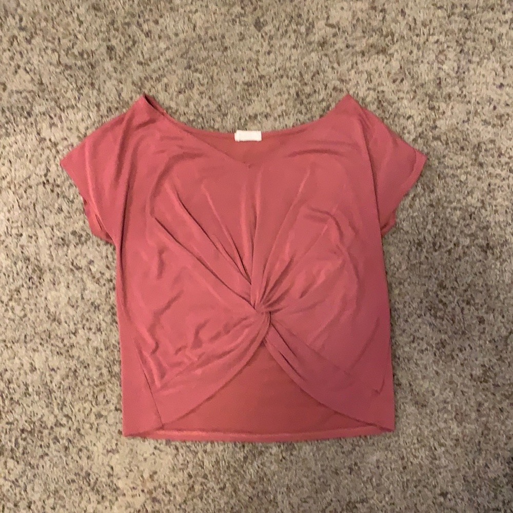 Mauvish Red Colored Shirt With Knot